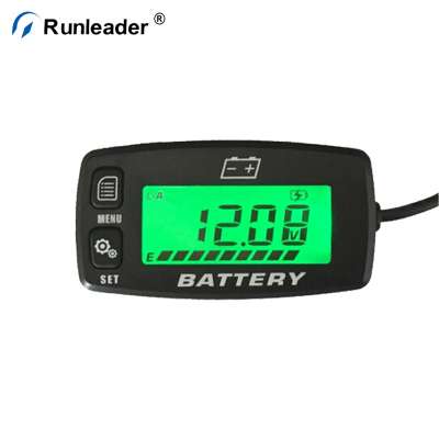 Runleader LCD Back-light Battery Charge Indicator Voltage Tester Voltmeter For Bike Motorcycle ATV Tractor Marine Boat Car