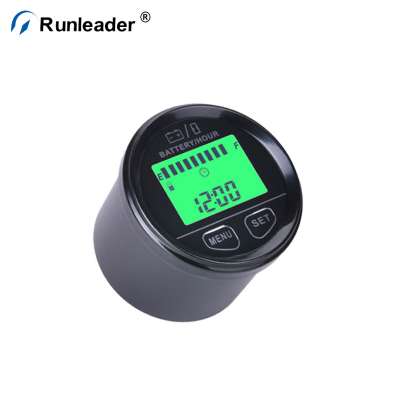 Runleader 12V 24V 36V 48 LCD Hour Counter/Battery Gauge Meter For Golf Car Golf Buggy Forklift