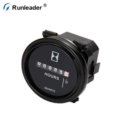 Runleader 8V-80V 0-99999.9 DC / AC Round Quartz Hour Meter Gauge Timer Hourmeter for Boat Car Truck Engine