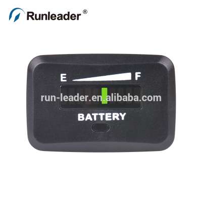 Runleader Panel Mounted Mini LED Battery Discharge Indicator Battery Meter for Electric Lift motorcycle golf carts marine van