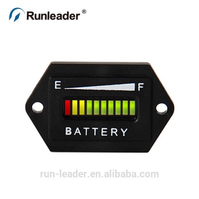 Runleader 12/24V Lead Acid Battery Fuel Gauge Indicator For Battery Powered Equipment Fork Lifts Golf Carts Floor care